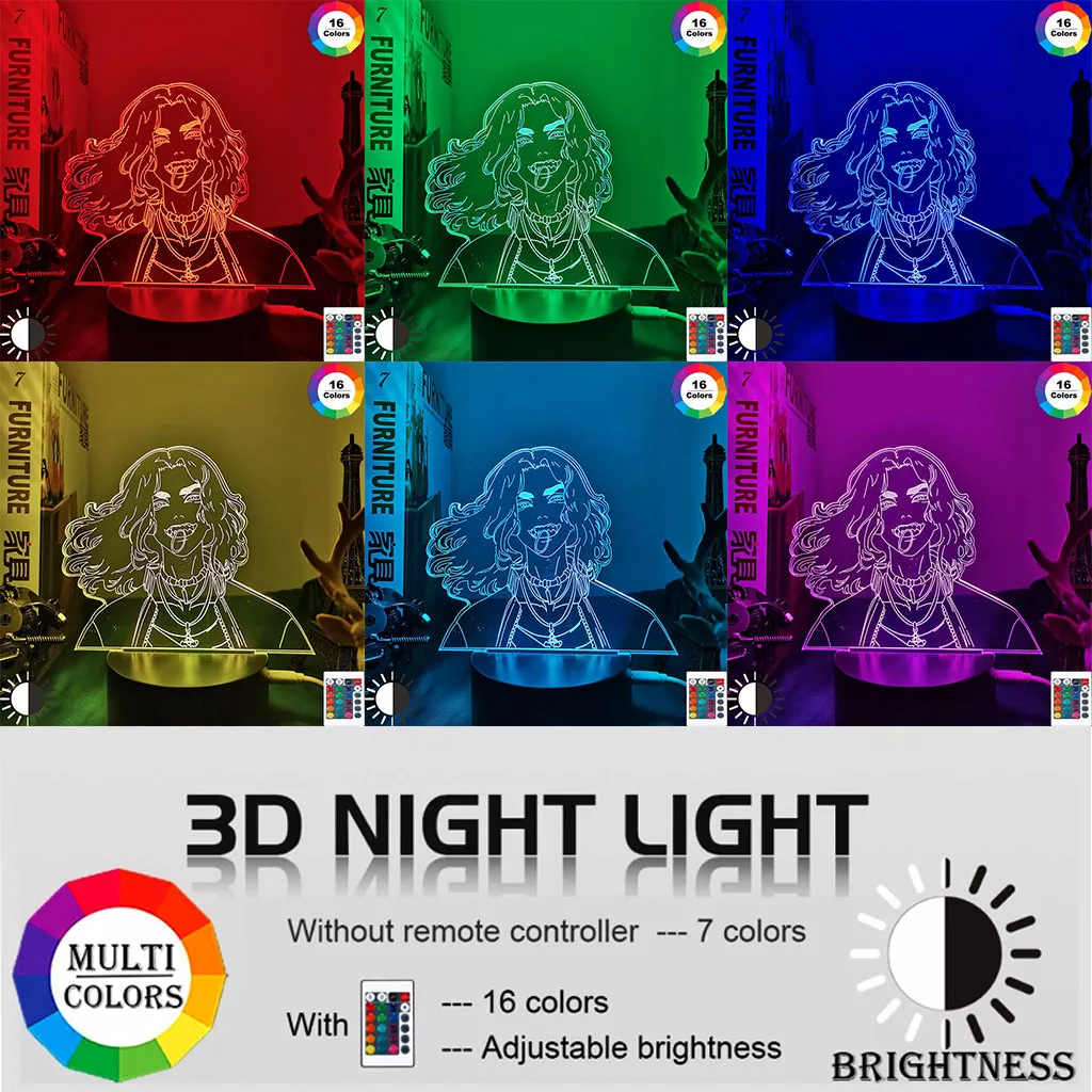 Luminária Anime tokyo revengers luz noturna led para decoração de quarto infantil, mesa de presente de aniversário e mesa mesa mangá 3d 2