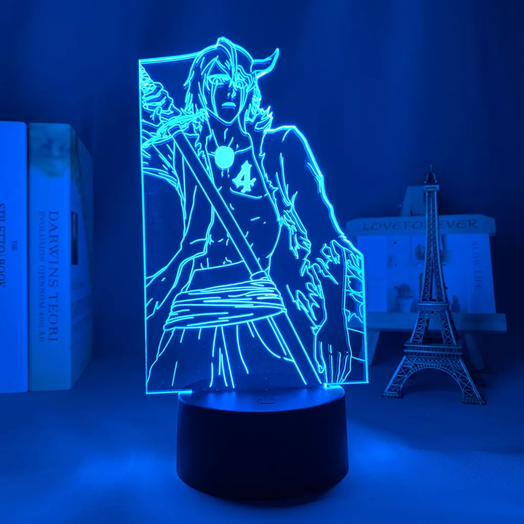 1526221159 Luminária Bleach Anime lâmpada 3d de anime ulquiorra cifer, decoração para quarto, luz noturna, led acrílico, branco, presente de aniversário