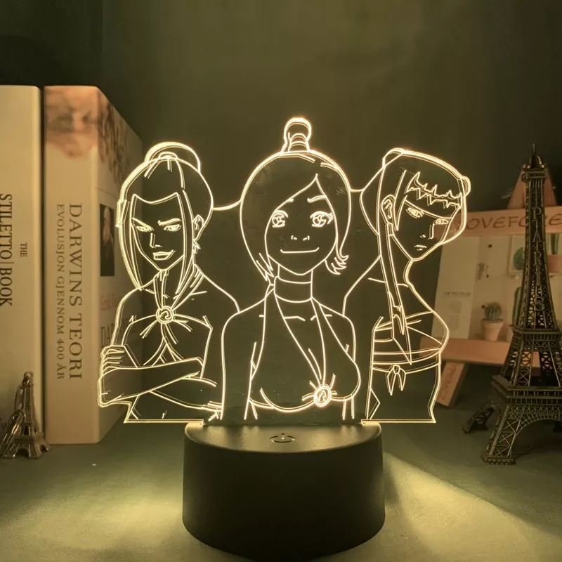 Luminária Avatar luz noturna led acrílica de avatar, a lenda de aang para crianças, quarto de criança, decoração de noite, avatar, ty lee, lâmpada 3d de presente 2