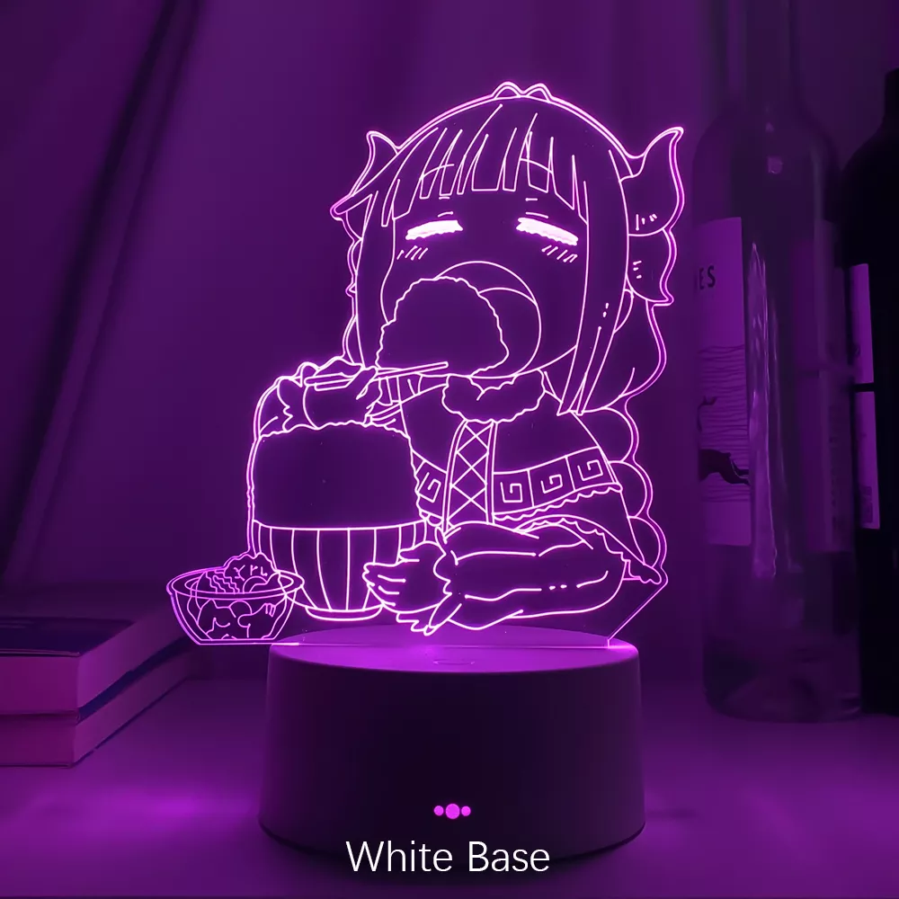 1596665723 Luminária Miss Kobayashi Dragon Maid Anime lâmpada led para o quarto do miúdo decoração presente de aniversário cor em mudança 3d luz manga dragão empregada doméstica