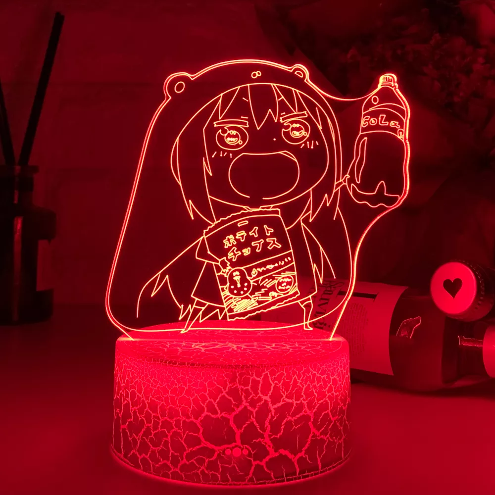 1598263856 Luminária Himouto Umaru-Chan acrílico 3d lâmpada anime decoração do quarto luz da noite crianças presente de aniversário quarto mesa luz led manga himouto