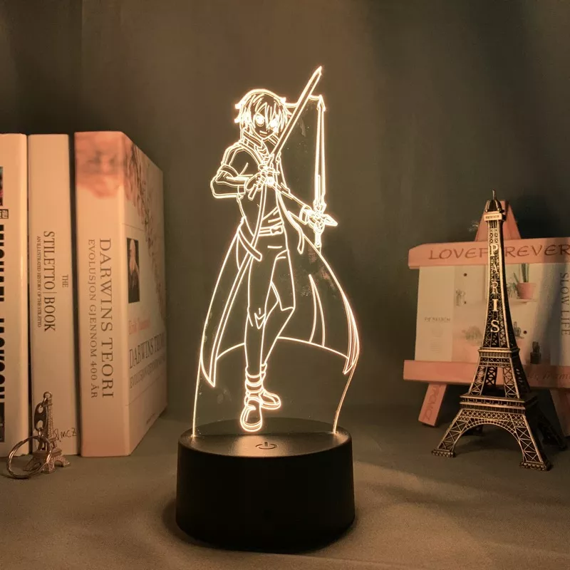 1634699716 Luminária Sword Art Online Anime led para noite, anime, arte online, kirito, decoração para quarto, presente, colorido, luz de noite, mangá, lâmpada 3d, kazuto, kirisaya