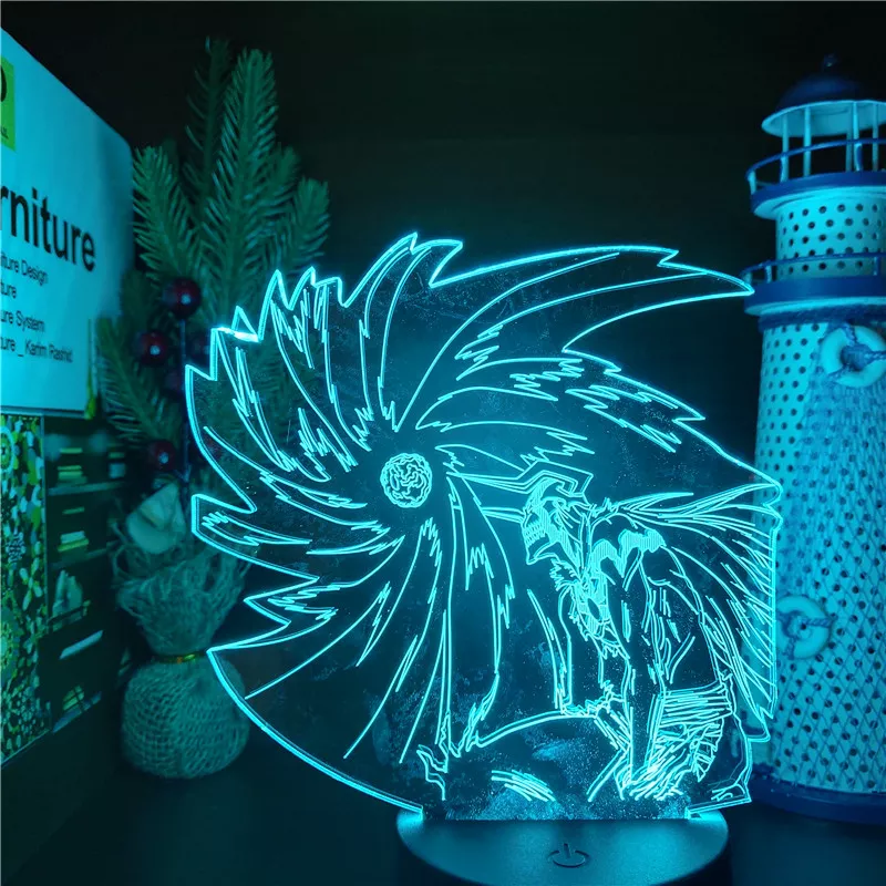 1643652634 Luminária Bleach Anime lâmpada led noturna kurosaki ichban kai 3d, lâmpada de mesa para decoração da casa