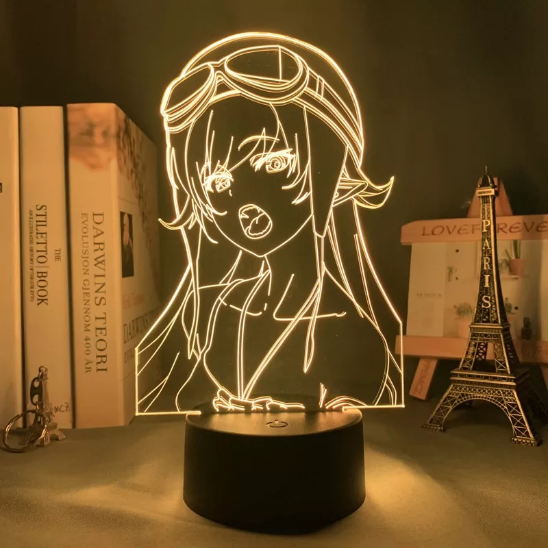1685632405 Luminária Bakemonogatari Anime luz noturna led anime para decoração de quarto, shinobu ishino luz noturna colorida manga 3d