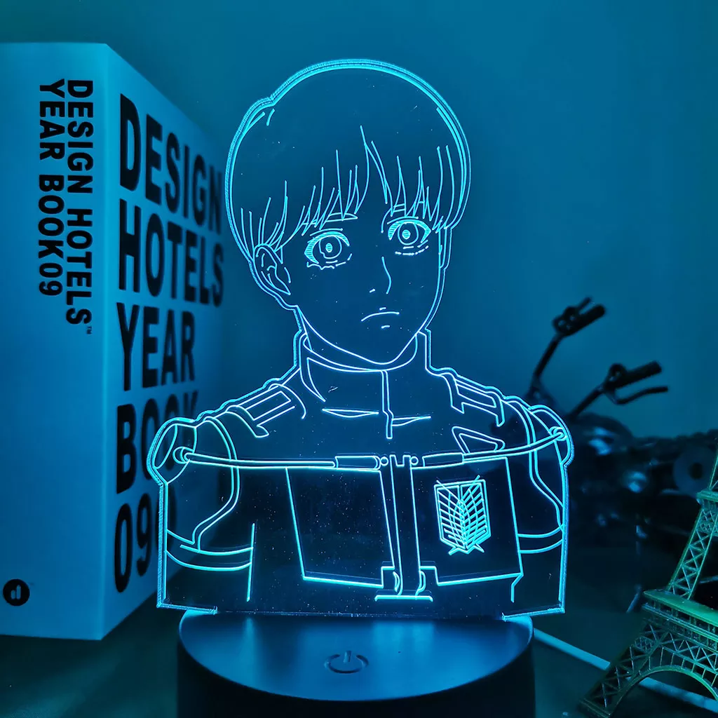 1698517798 Luminária Attack On Titan Anime Luz led do anime lâmpada 3d arlinerte para decoração de quarto, luz noturna para crianças, presente de aniversário, mangá, shdobrável