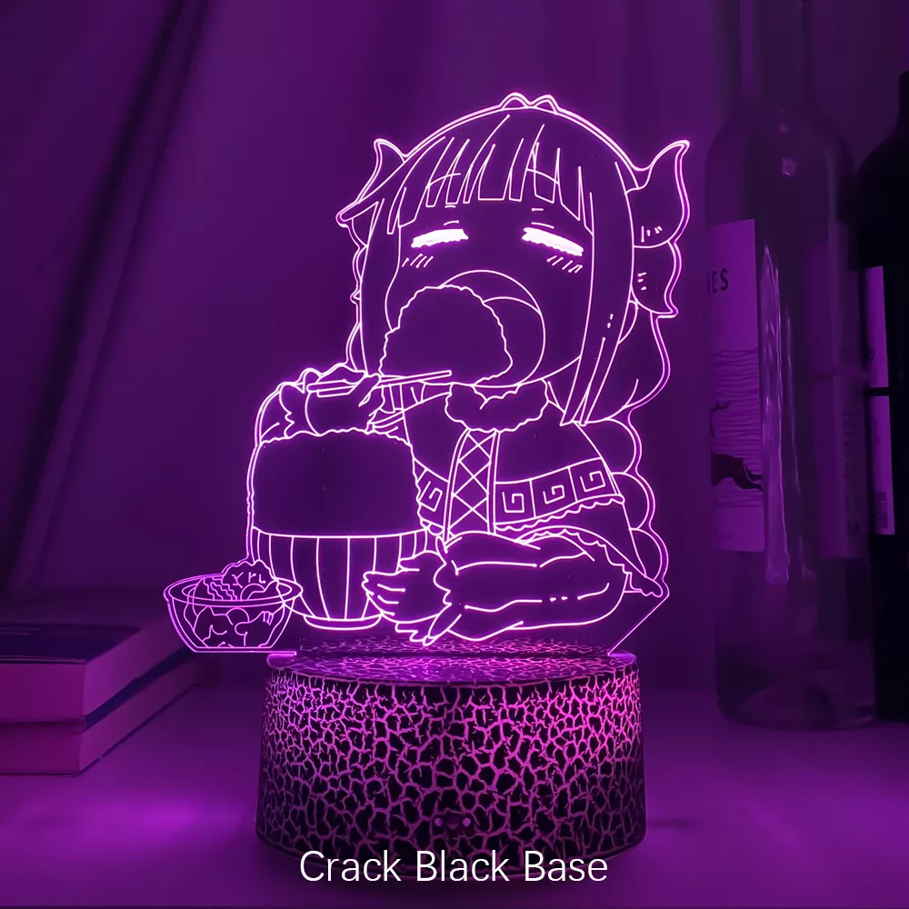 1729978753 Luminária Miss Kobayashi Dragon Maid Anime lâmpada led para o quarto do miúdo decoração presente de aniversário cor em mudança 3d luz manga dragão empregada doméstica