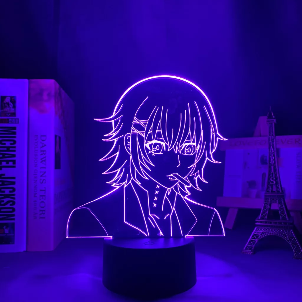 Luminária Tokyo Ghoul lâmpada de led do anime juuzou exceya, luz de led para decoração de quarto, presentes de aniversário para mulheres e homens, konosuba, mangá, luz 3d 1