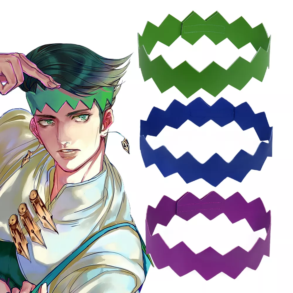 1740554398 Bandana cosplay jojo's bizarre adventure, bandana de rohan kishibe para jojo kawii, acessórios para hip hop