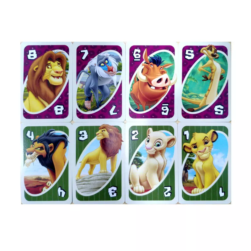 Uno disney o rei leão família engraçado entretenimento jogo de tabuleiro divertido jogando cartões crianças brinquedos jogo de cartão para crianças presentes de aniversário 1