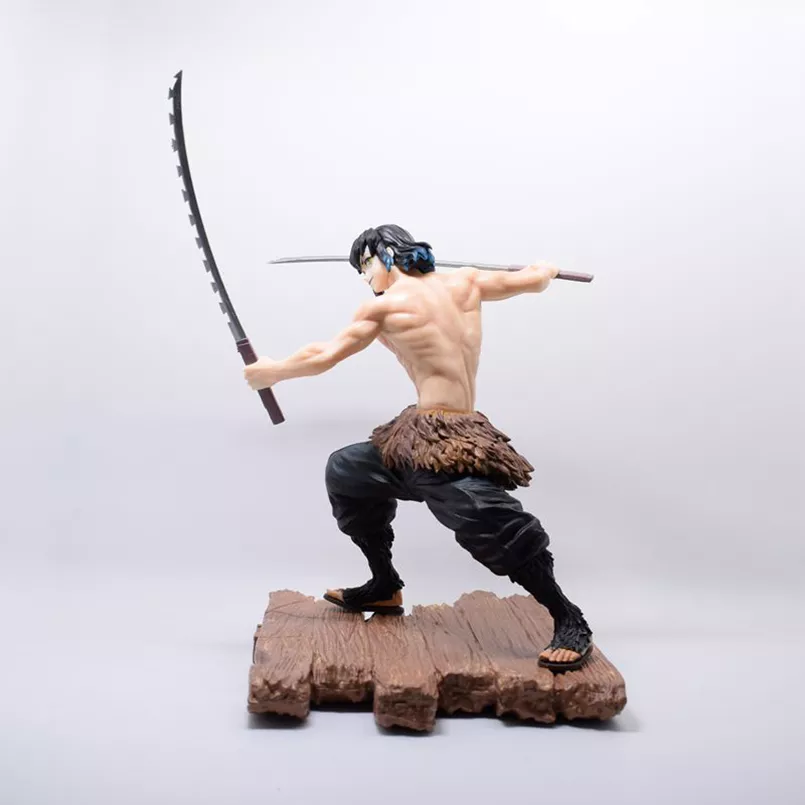 1768318910 Action Figure 28cm Anime Demon Slayer figura combate versão hashibira inosuke pvc figura de ação collectible modelo brinquedos presente do miúdo