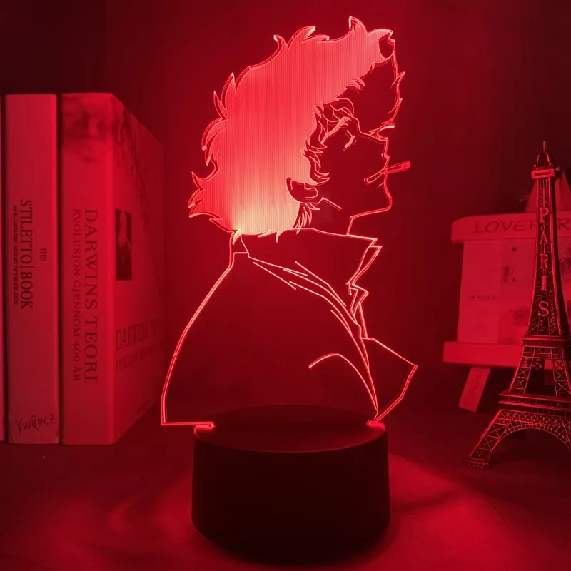 1773754594 Luminária Cowboy Bebop lâmpada 3d anime, luz noturna para decoração de quarto infantil, presente de aniversário, mangá, lâmpada do bebop