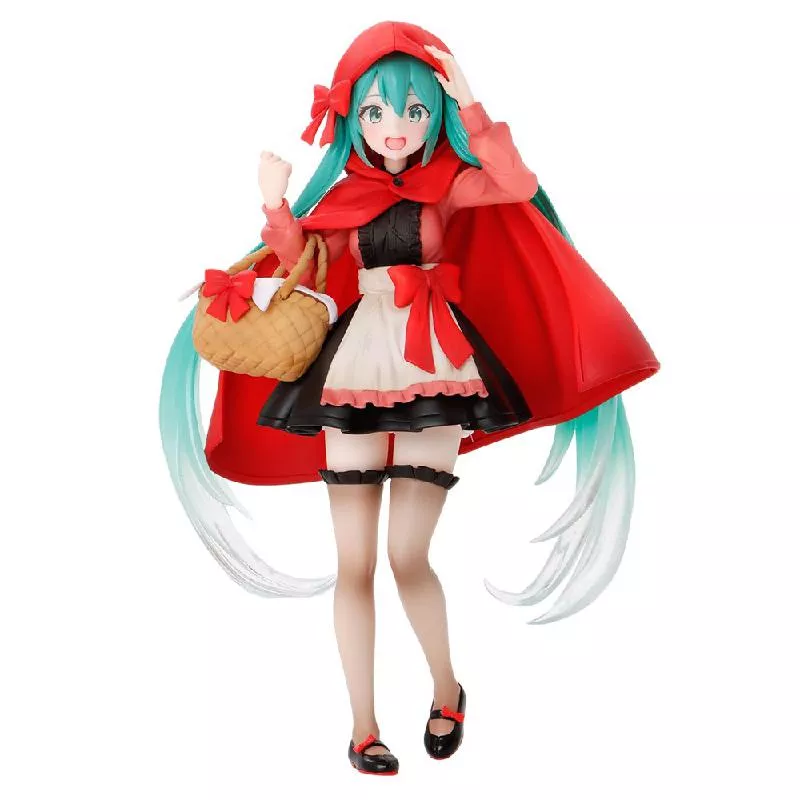 Action Figure Vocaloid hatsune miku figura de ação pouco vermelho equitação capa conto de fadas série 22cm anime boneca modelo brinquedos 5