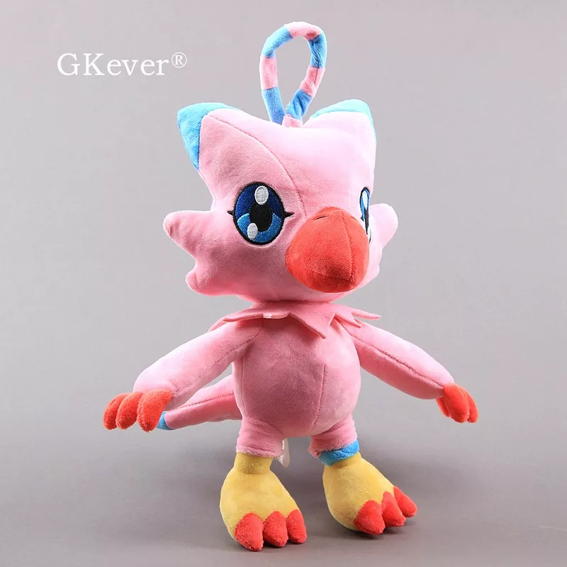 Pelúcia Digimon anime 32cm piyomon brinquedo de pelúcia cor rosa kawaii macio recheado bonecas 13 1