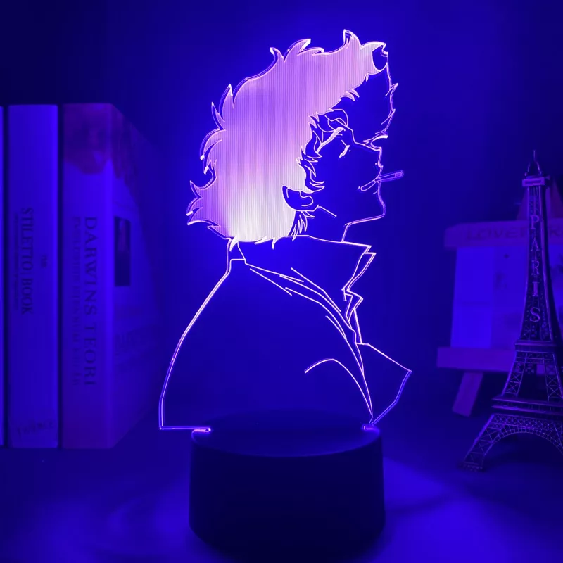 Luminária Cowboy Bebop lâmpada 3d anime, luz noturna para decoração de quarto infantil, presente de aniversário, mangá, lâmpada do bebop 2