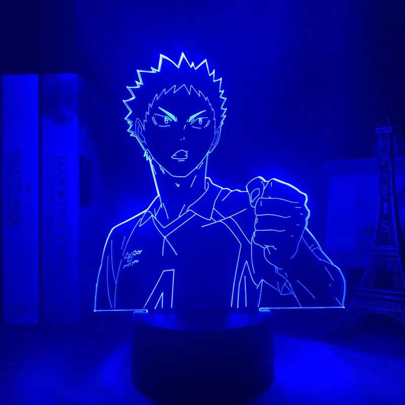 1874302754 Luminária Haikyuu Anime Luz noturna para decoração de quarto, lâmpada 3d para crianças, presente de aniversário, anime haikyuu hadiwaizumi