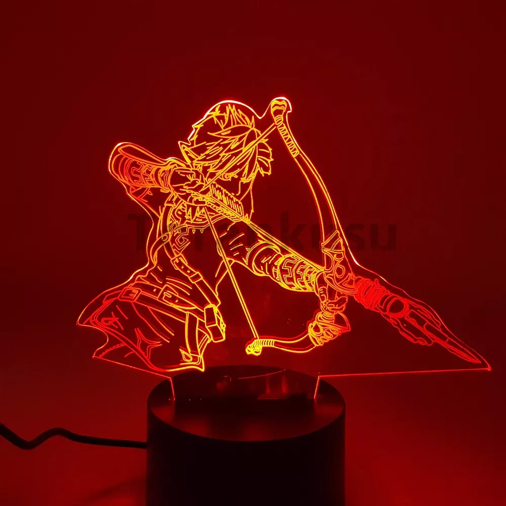 Luminária A lenda de zelda figura de ação selvagem, 3d, luzes noturnas, led, mudança de faixa, anime zellink, estatueta de brinquedo, iluminação 6