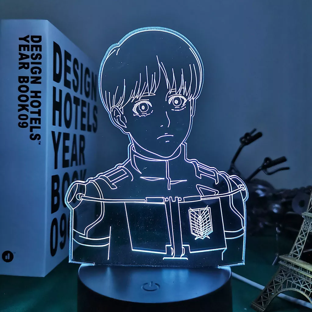 1898886218 Luminária Attack On Titan Anime Luz led do anime lâmpada 3d arlinerte para decoração de quarto, luz noturna para crianças, presente de aniversário, mangá, shdobrável