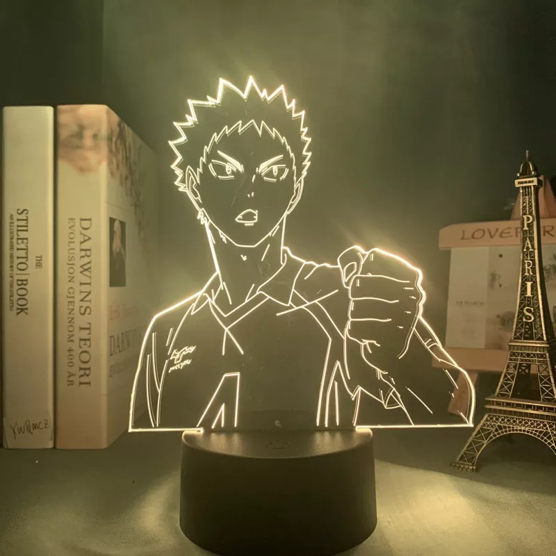 1905969155 Luminária Haikyuu Anime Luz noturna para decoração de quarto, lâmpada 3d para crianças, presente de aniversário, anime haikyuu hadiwaizumi