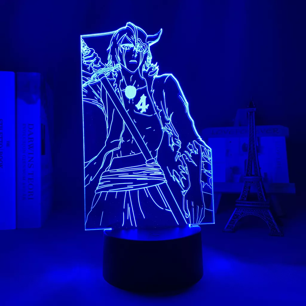 192021390 Luminária Bleach Anime lâmpada 3d de anime ulquiorra cifer, decoração para quarto, luz noturna, led acrílico, branco, presente de aniversário