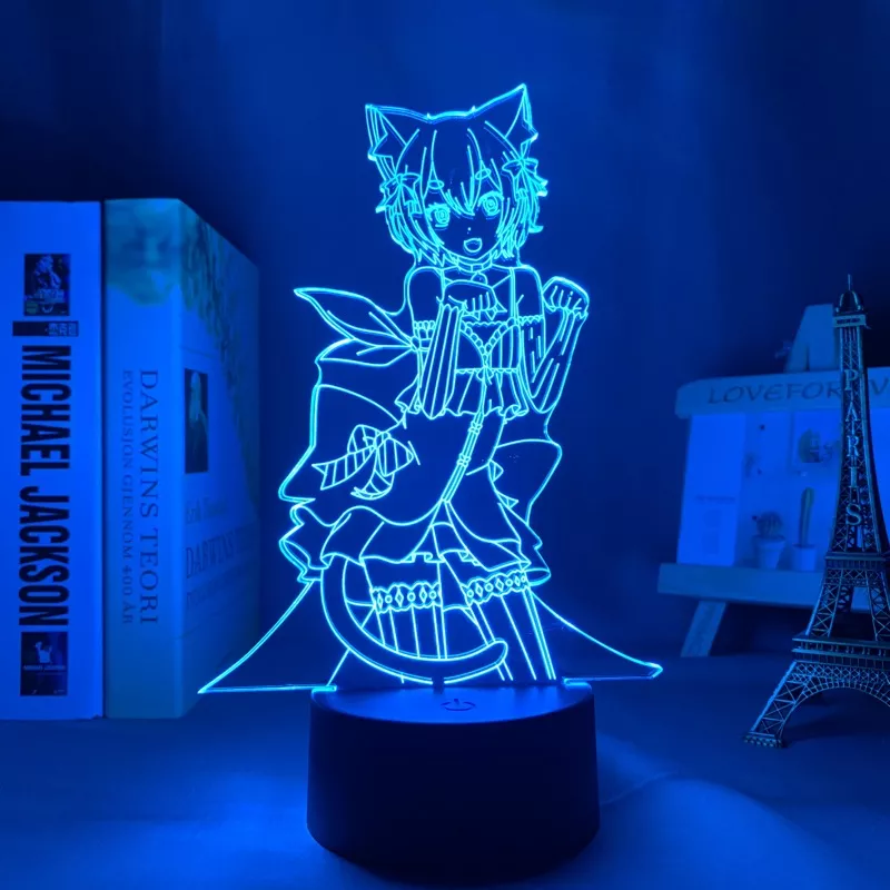 Luminária Re:Zero Starting Life in Another World Anime luz noturna led para decoração de quarto re zero, luz de anime waifu 3d lampada felix argyle re zero 2