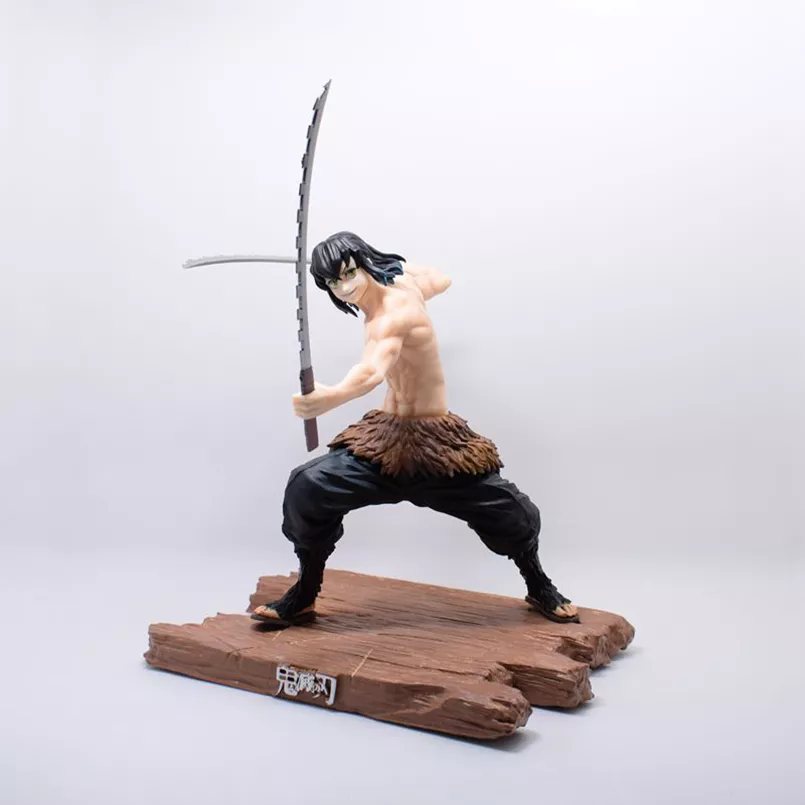 1930152359 Action Figure 28cm Anime Demon Slayer figura combate versão hashibira inosuke pvc figura de ação collectible modelo brinquedos presente do miúdo