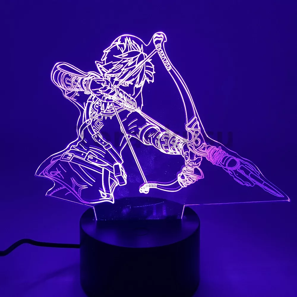 Luminária A lenda de zelda figura de ação selvagem, 3d, luzes noturnas, led, mudança de faixa, anime zellink, estatueta de brinquedo, iluminação 2