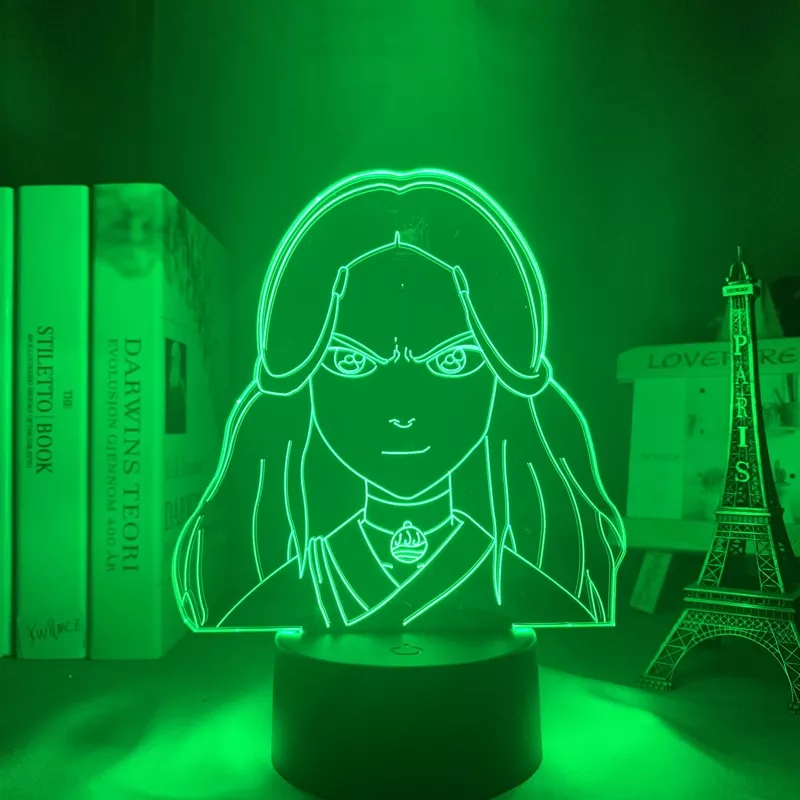 1964480893 Luminária Avatar lâmpada 3d de katara, a última airbender para decoração de casa, presente de aniversário, luz noturna led, decoração de quarto, katara