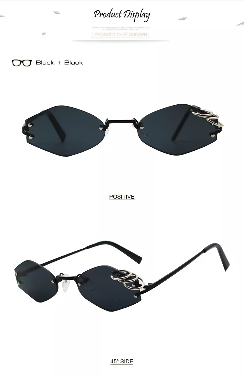 1991140091 Óculos de sol decorativo sem aro de ferro, óculos retro masculino verde escuro uv400