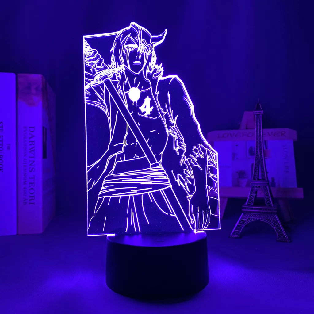 1998383942 Luminária Bleach Anime lâmpada 3d de anime ulquiorra cifer, decoração para quarto, luz noturna, led acrílico, branco, presente de aniversário