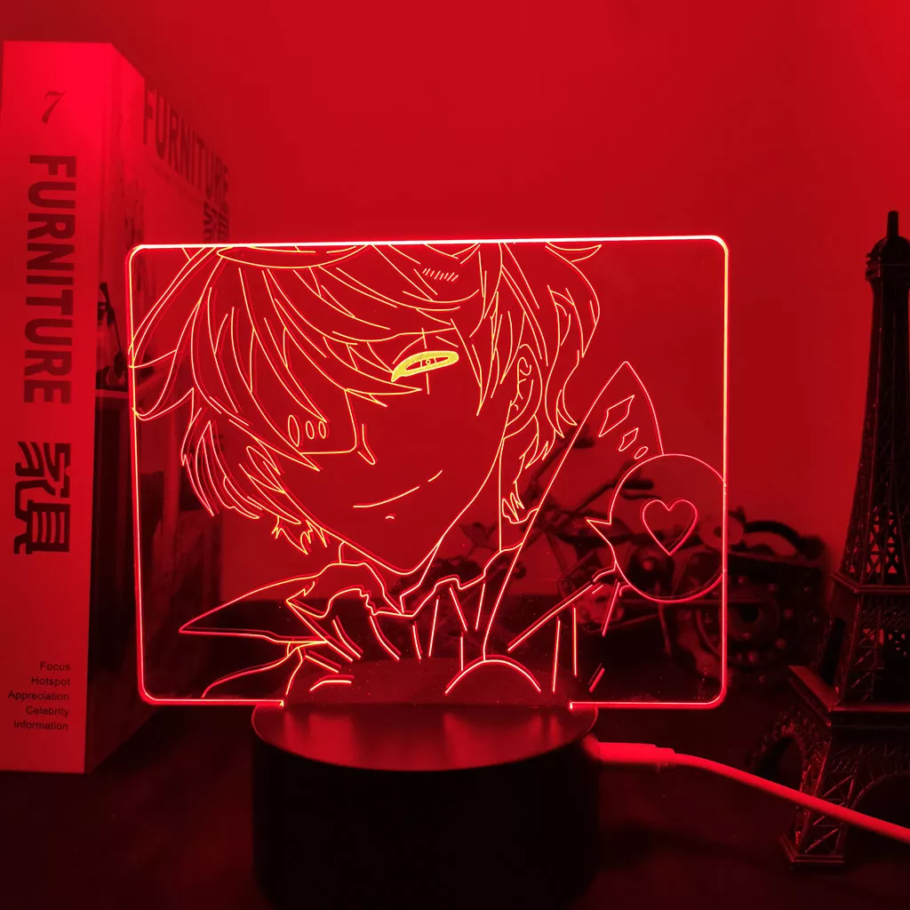 2005373783 Luminária Bungo Stray Dogs Anime 3d com luz de anime, cães bungo stray serve para crianças, quarto, decoração, noite, mangá, presente, lâmpada de mesa, cães de rua