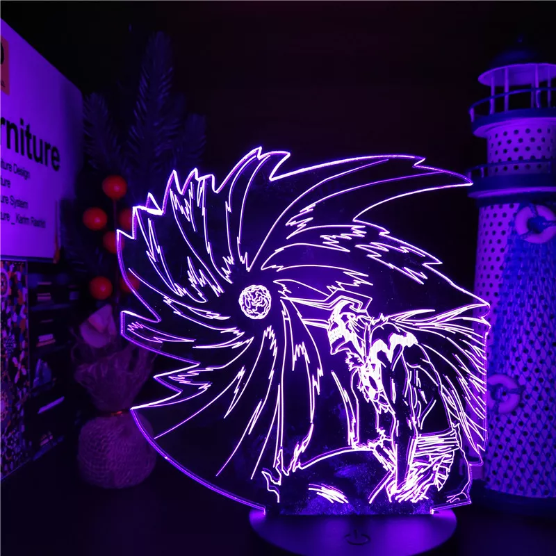 2007696331 Luminária Bleach Anime lâmpada led noturna kurosaki ichban kai 3d, lâmpada de mesa para decoração da casa