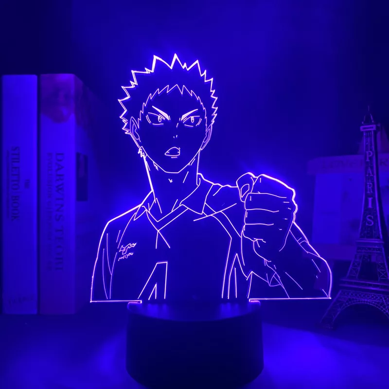 Luminária Haikyuu Anime Luz noturna para decoração de quarto, lâmpada 3d para crianças, presente de aniversário, anime haikyuu hadiwaizumi 1