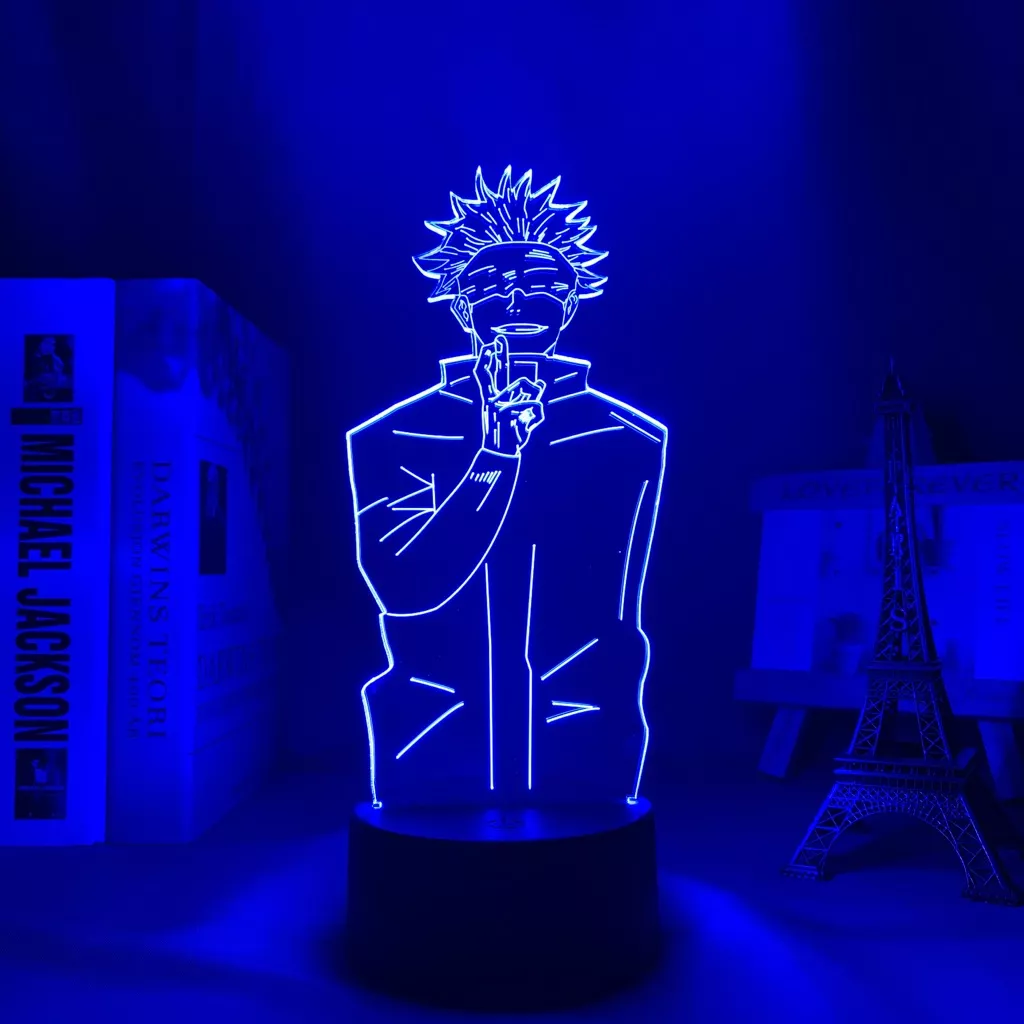 2054174697 Luminária Jujutsu Kaisen Anime lâmpada noturna led para decoração do quarto, luz noturna led para decoração de aniversário satsuper gojo