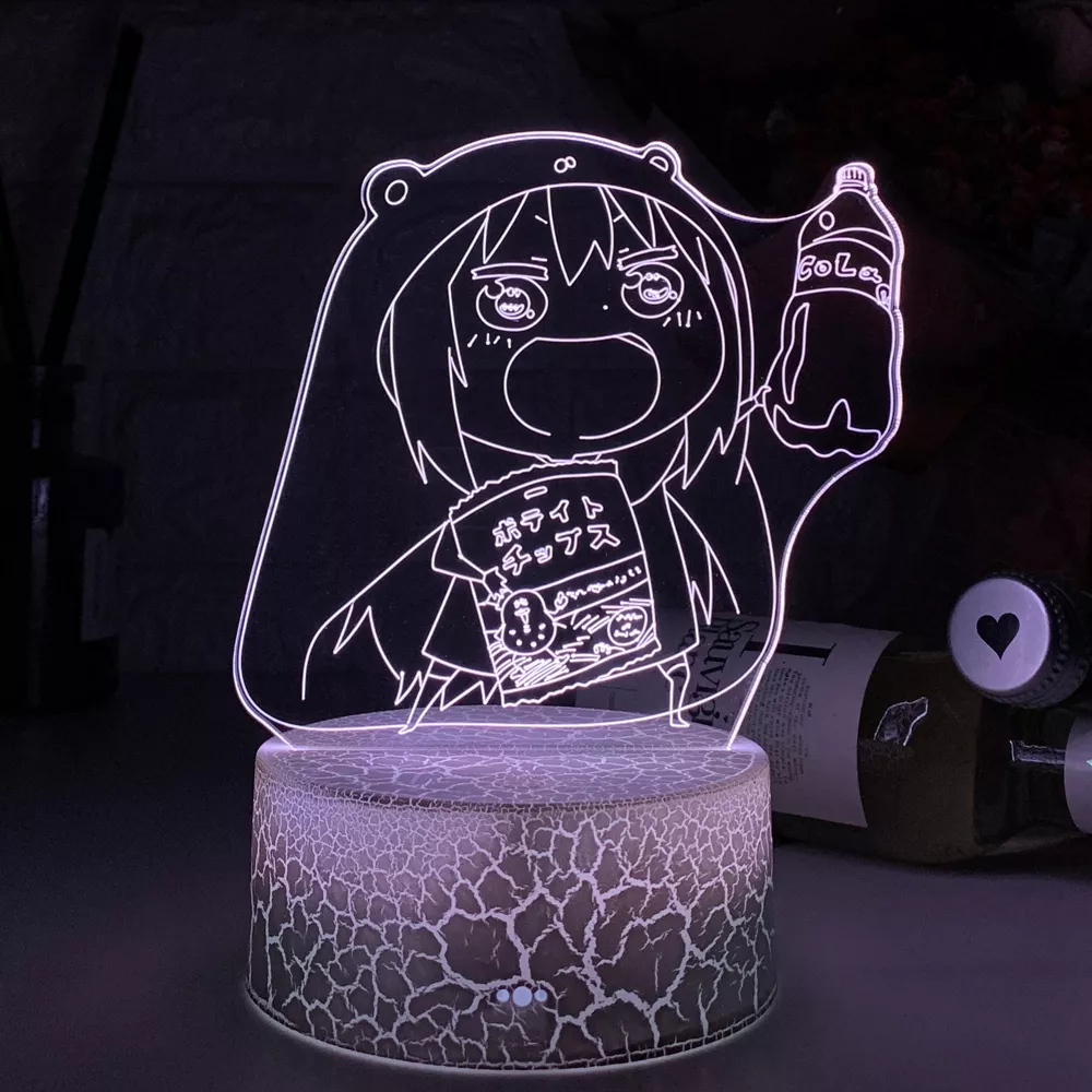 2054714316 Luminária Himouto Umaru-Chan acrílico 3d lâmpada anime decoração do quarto luz da noite crianças presente de aniversário quarto mesa luz led manga himouto