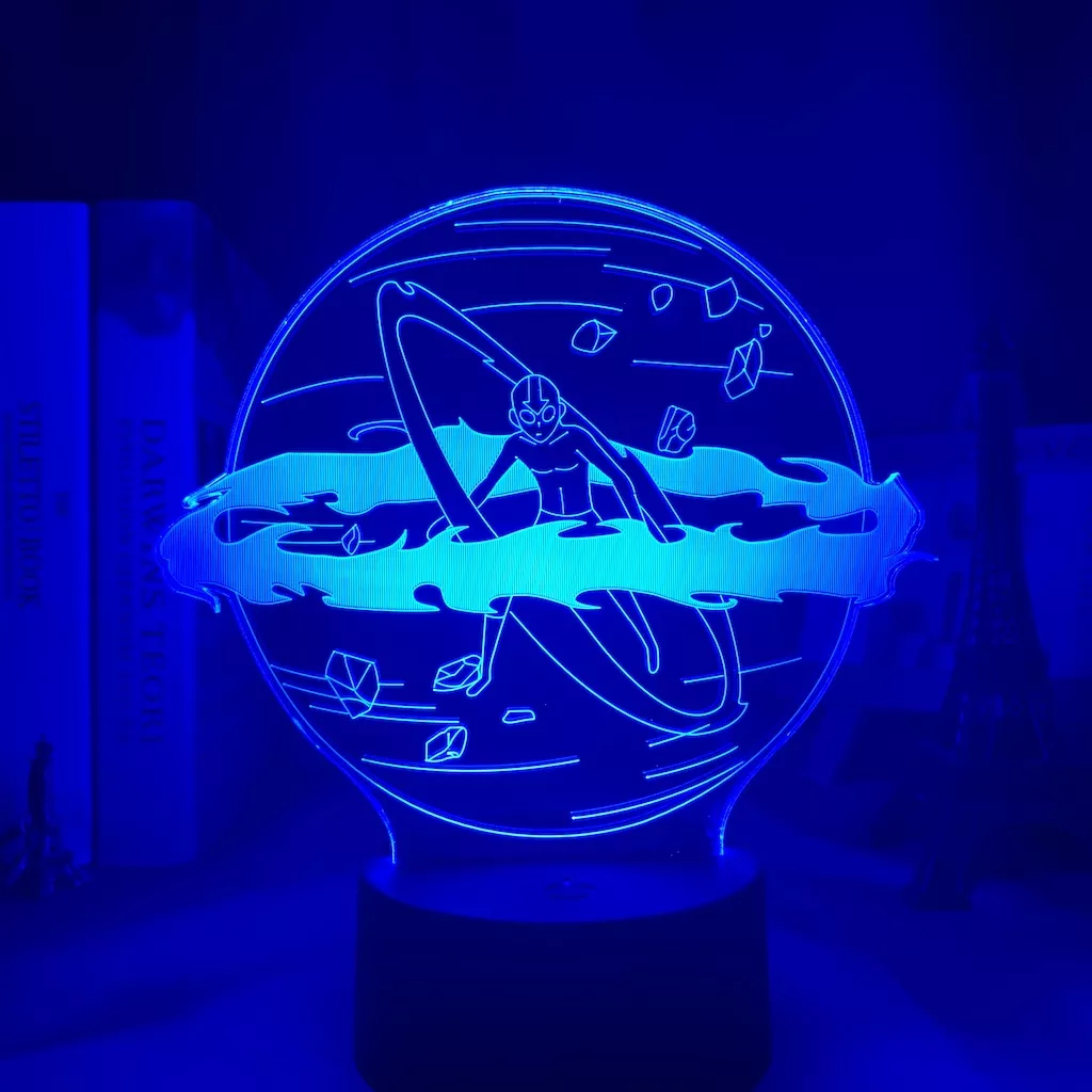 2126858264 Luminária Avatar lâmpada aang airbender, decoração para casa, presente de aniversário, luz noturna led, avatar, quarto, luz de decoração