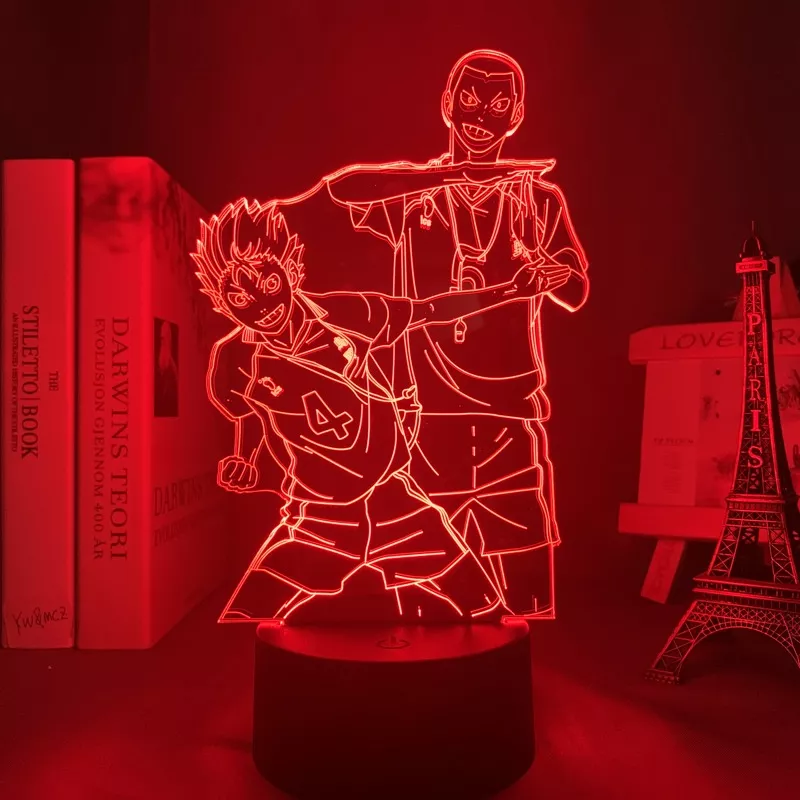 2143222276 Luminária Haikyuu Anime lâmpada 3d luz para decoração de quarto infantil, luz noturna para presente de aniversário e mangá