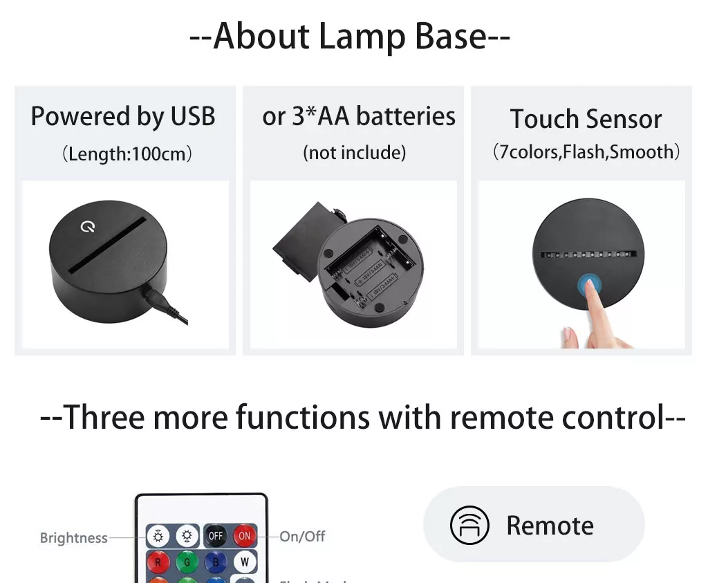 225312582 Luminária Gencaneleira Lâmpada noturna de led por impacto 3d, lâmpada em acrílico