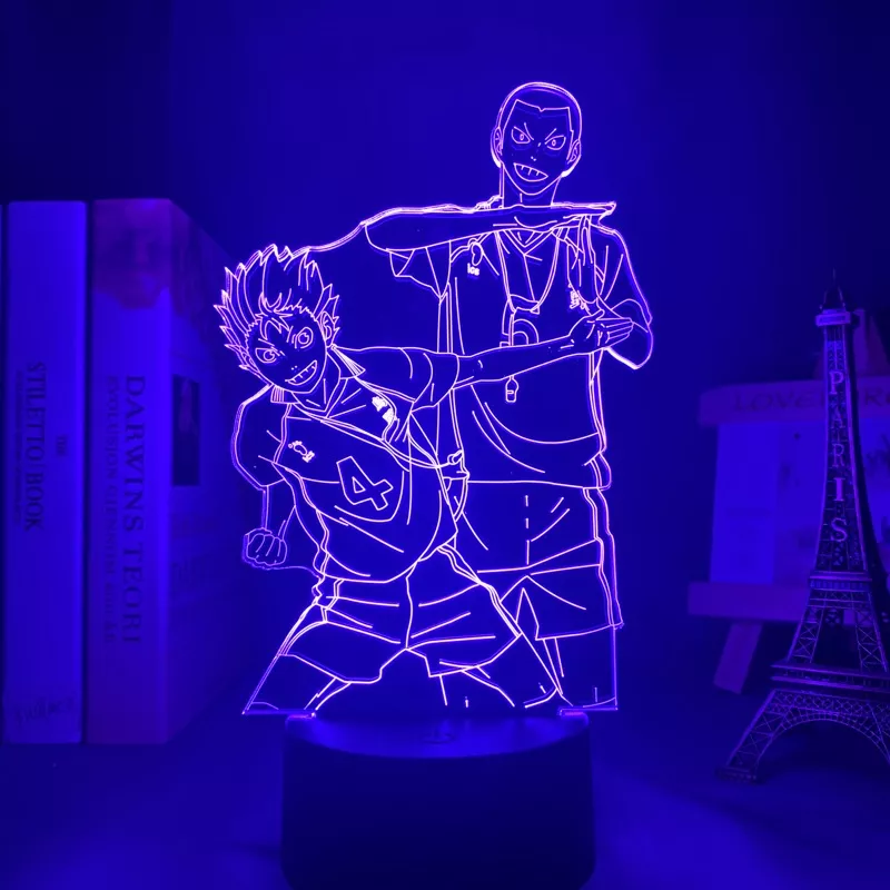 226332236 Luminária Haikyuu Anime lâmpada 3d luz para decoração de quarto infantil, luz noturna para presente de aniversário e mangá