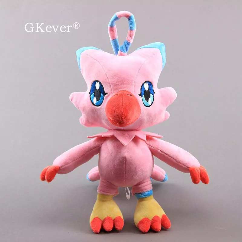 Pelúcia Digimon anime 32cm piyomon brinquedo de pelúcia cor rosa kawaii macio recheado bonecas 13 2