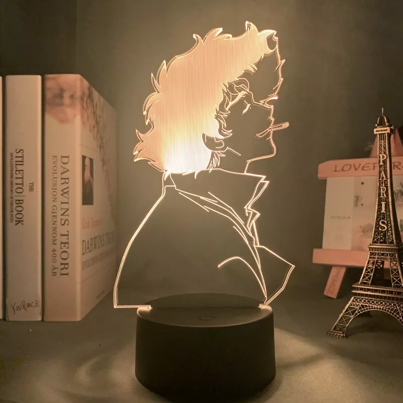 283654260 Luminária Cowboy Bebop lâmpada 3d anime, luz noturna para decoração de quarto infantil, presente de aniversário, mangá, lâmpada do bebop