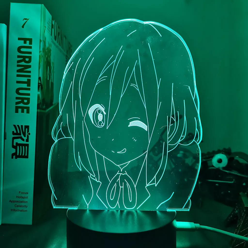 298929234 Luminária Anime K-On 3d lâmpada yui hirasawa para o quarto luz da noite decorativa criança presente de aniversário crianças decoração do quarto manga k na luz led