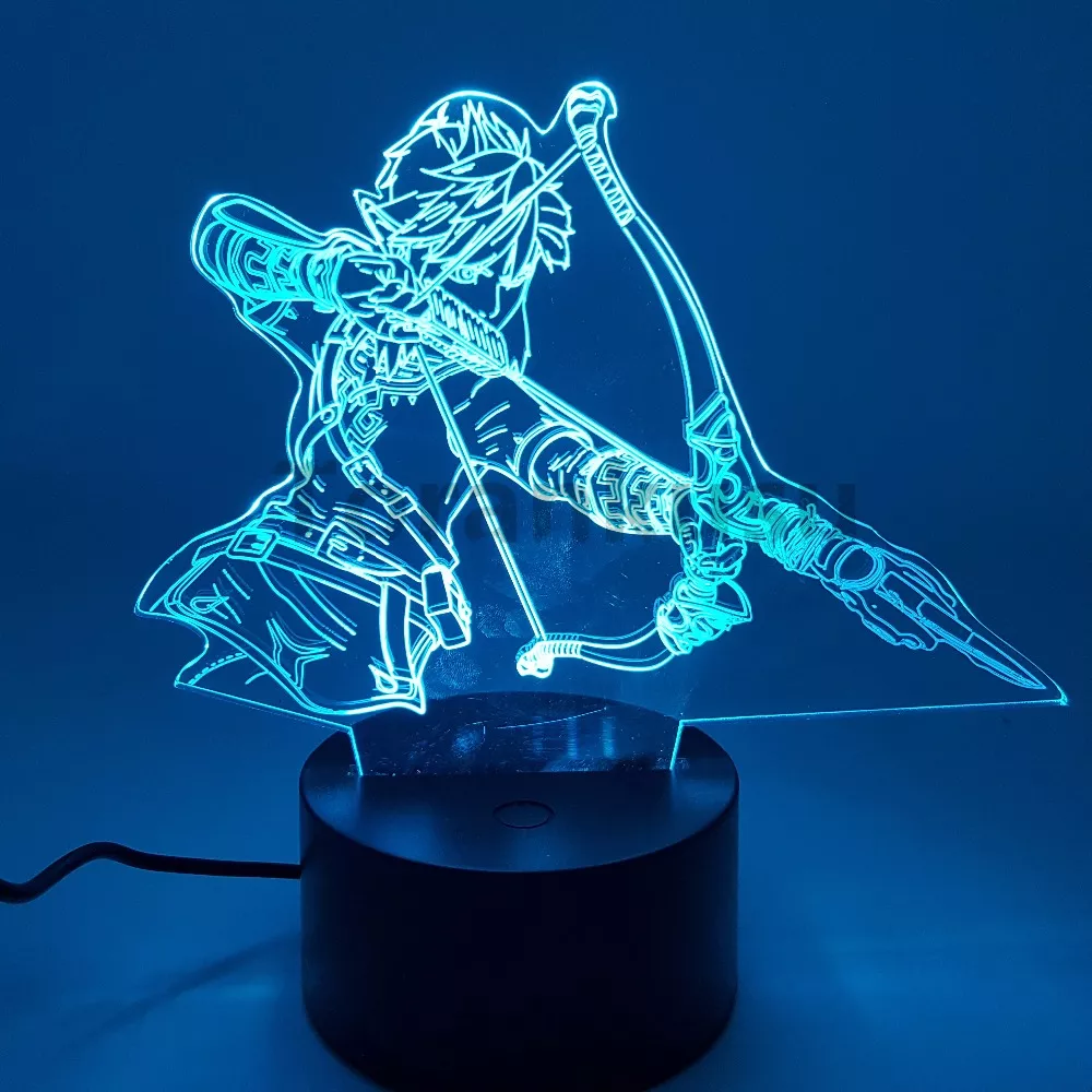 Luminária A lenda de zelda figura de ação selvagem, 3d, luzes noturnas, led, mudança de faixa, anime zellink, estatueta de brinquedo, iluminação 1