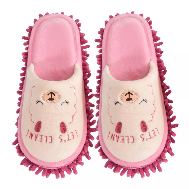 340338907 Pantufas unissex de desenho animado, chinelo de limpeza para casa com urso de gato removível