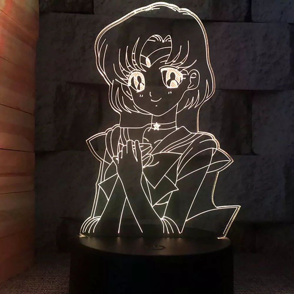 Luminária Sailor Moon Anime Tsukino usagi pequena senhora serenidade chiba mamoru figura noite luz da lâmpada anime acrílico chibiusa hino rei nightlight lava lâmpada 2