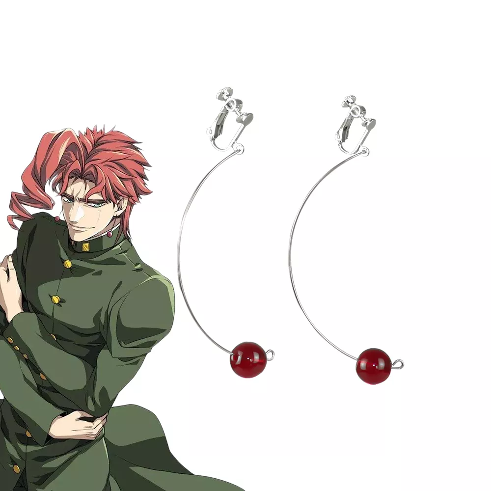 35225793 Brinco Jojo's Bizarre Adventure Anime cosplay de jojos bizarre adventure, brincos em formato de cereja kakyoin noriaki, acessórios com ganchos para orelha