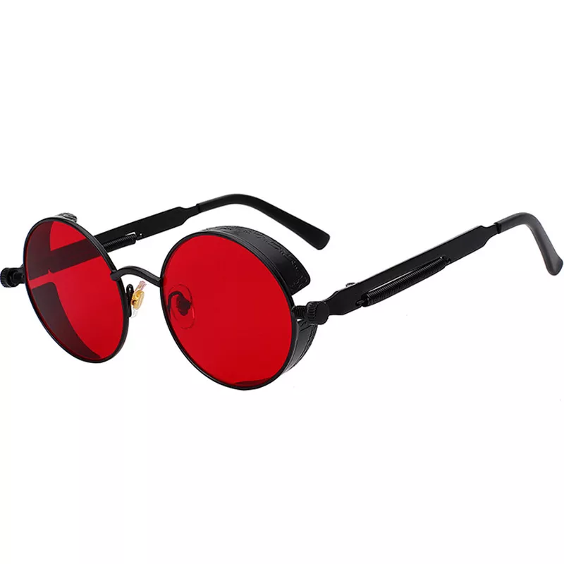 Óculos metal steampunk óculos de sol moda masculina óculos redondos design da marca do vintage óculos de sol de alta qualidade 1