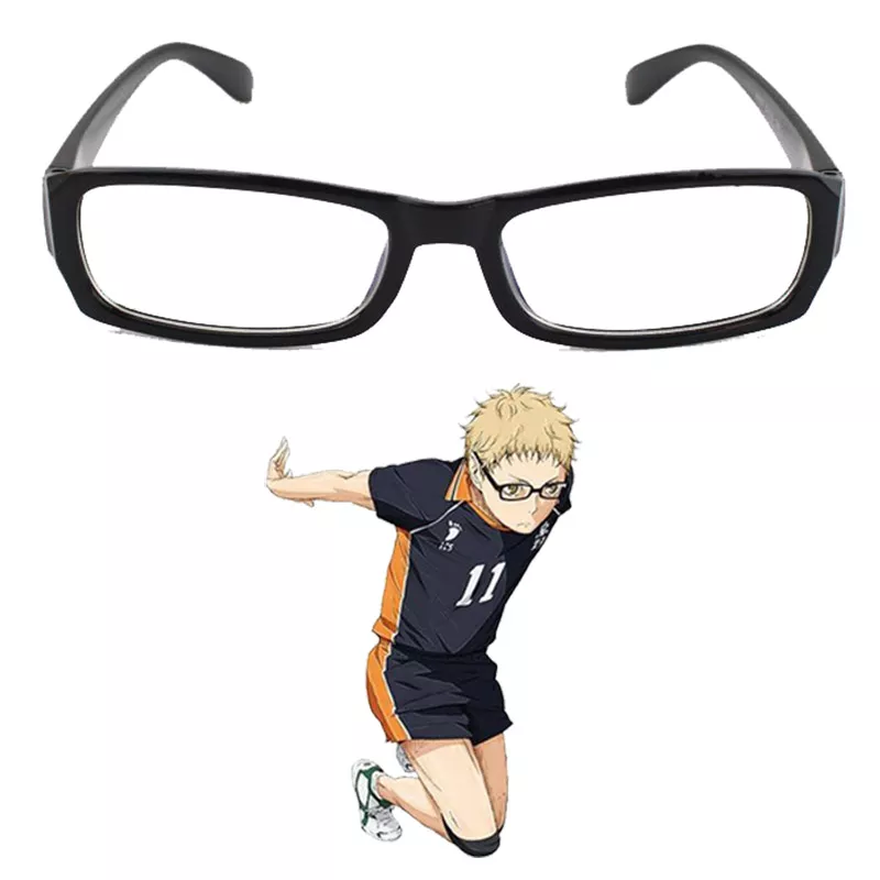 Óculos Haikyuu!! Anime fantasia para cosplay, acessórios para cosplay tsukishima karaokê no.11 tsukishima anime haiukyu 1