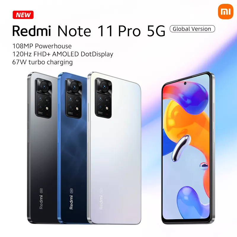 Smartphone Xiaomi Redmi Note 11 Pro 5G snapdragon 695 108mp câmera 67w turbo carregamento 5000mah novo smartphone versão global 1