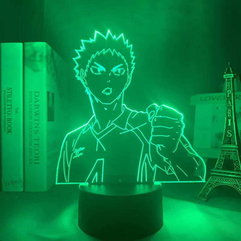 385436452 Luminária Haikyuu Anime Luz noturna para decoração de quarto, lâmpada 3d para crianças, presente de aniversário, anime haikyuu hadiwaizumi