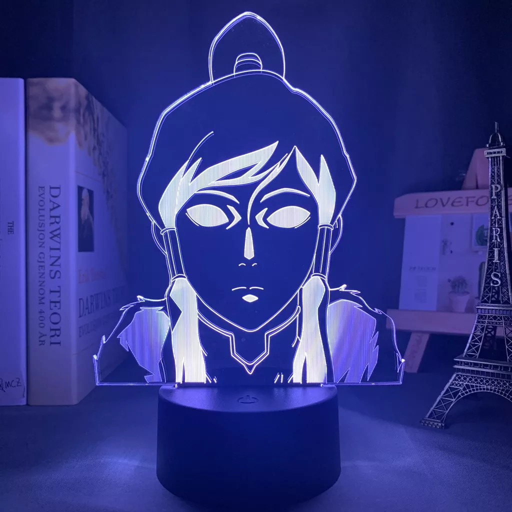 Luminária Avatar Korra lâmpada 3d korra avatar, a última airbender para decoração de casa, presente de aniversário, luz noturna led, decoração de quarto, korra 1